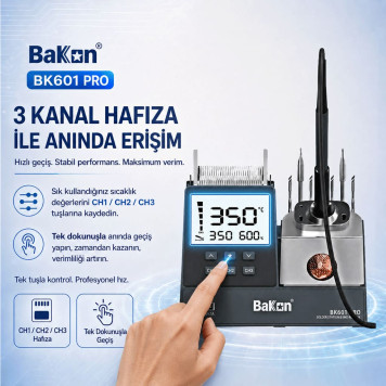 Bakon BK601 Pro Intelligent Havya İstasyonu 120 Watt-5