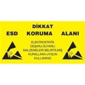 Antistatik ESD Koruma Alanı Tabelası 30x60cm