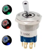 Toggle TRON Anahtar 19mm IP67 Rgb Led Işıklı Metal Toggle TRON Anahtar 19mm IP67 Rgb Led Işıklı Metal