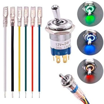 Toggle TRON Anahtar 19mm IP67 Rgb Led Işıklı Metal-1