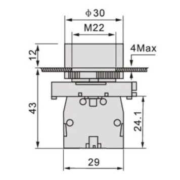 Plastik Buton 1NC TIANYI LAY5-EA4322-2