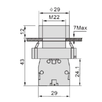 Metal Buton 1NC TIANYI LAY5-BA42-4