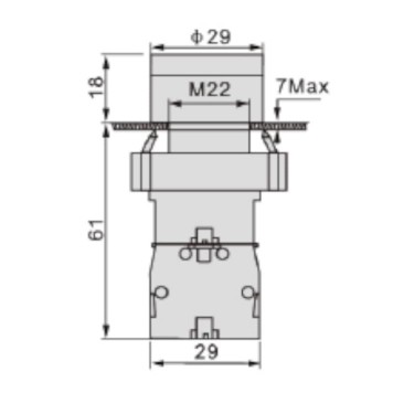 Metal Buton 1NC TIANYI LAY5-BW3161-2