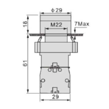 Metal Buton 1NC TIANYI LAY5-BW3361-3