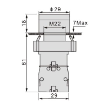 Metal Buton 1NC TIANYI LAY5-BW346-4