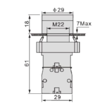 Metal Buton 1NC TIANYI LAY5-BW3561-3