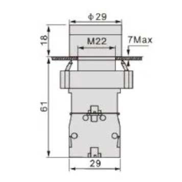 Metal Buton 1NC TIANYI LAY5-BW3661-3