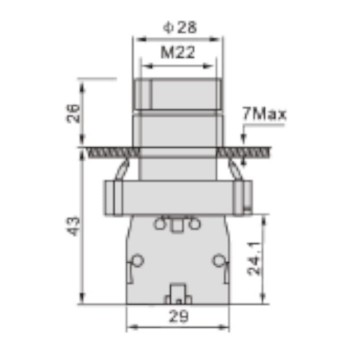 Metal Buton TIANYI LAY5-BD21-3