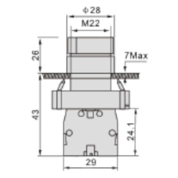 Metal Buton TIANYI LAY5-BD33-3