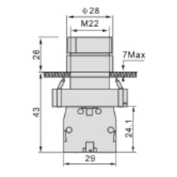 Metal Buton TIANYI LAY5-BD53-3