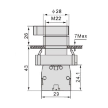 Metal Buton TIANYI LAY5-BJ33-3