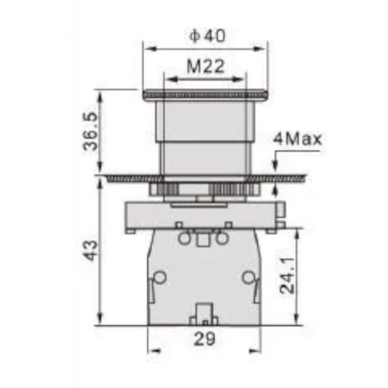 Plastik Buton 1NO TIANYI LAY5-EA3341-3