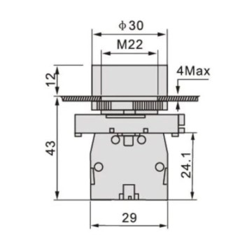 Plastik Buton 1/NC TIANYI LAY5-EA42 -3