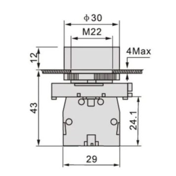 Plastik Buton TIANYI LAY5-EA61-2