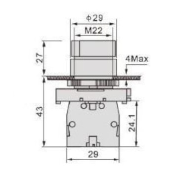 Plastik Buton TIANYI LAY5-ED53-3