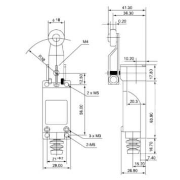 Limit Switch CNTD TZ-8104 Açısal Kol Makaralı -1