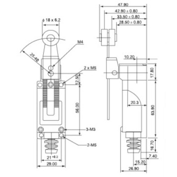 Limit Switch CNTD TZ-8108 Açısal Kol Ayarlı Makaralı -1