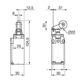 Limit Switch TIANYI LL8XCK-P128 Plastik-1