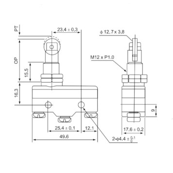 Mikro Switch CNTD CM-1308 Düz Makaralı Pim-1