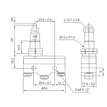 Mikro Switch CNTD CM-1309 Ters Makaralı Pim-1