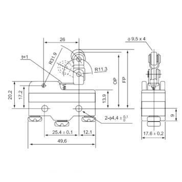 Mikro Switch CNTD CM-1743 Devrilen Makaralı-1