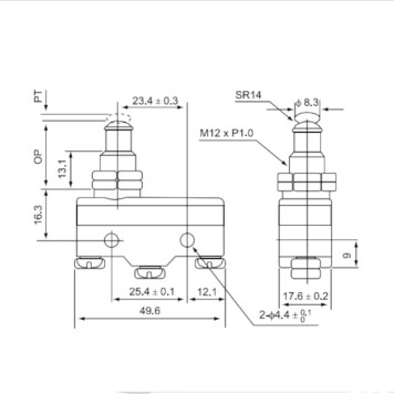 Mikro Switch CNTD CM-1307 Uzun Vidalı Pim -1