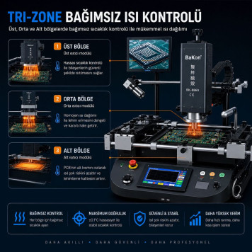 Bakon BK8860V Vision Control BGA Rework Profesyonel Chipset Tamir İstasyonu-1