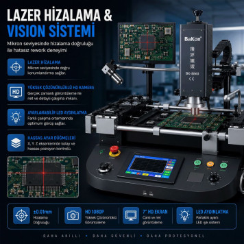 Bakon BK8860V Vision Control BGA Rework Profesyonel Chipset Tamir İstasyonu-2