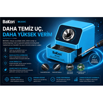 Bakon BK200C Otomatik Havya Ucu Temizleme Cihazı-3