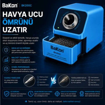 Bakon BK200C Otomatik Havya Ucu Temizleme Cihazı-5