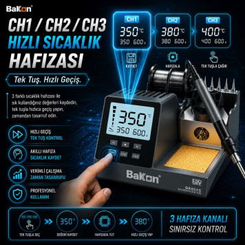 Bakon BK601S Intelligent Havya İstasyonu 90 Watt-3
