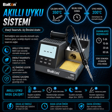 Bakon BK601S Intelligent Havya İstasyonu 90 Watt-7