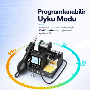 Bakon BK602S Intelligent 2 in 1 Havya İstasyonu-4