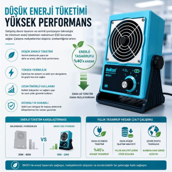 BAKON BK001 ESD Masaüstü İyonizer Hava Üfleyici-3