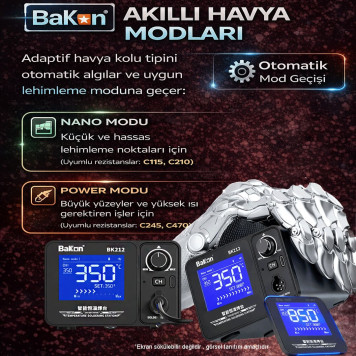 Bakon BK212 Profesyonel Lehimleme İstasyonu 180W PID Kontrollü-5
