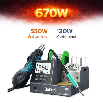 Bakon BK602 Pro Intelligent 2 in 1 Havya İstasyonu-4