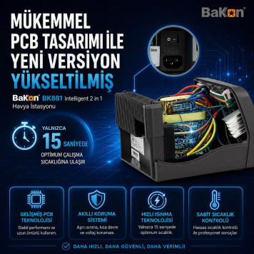 BAKON BK881 Sıcak Hava İstasyonu-3
