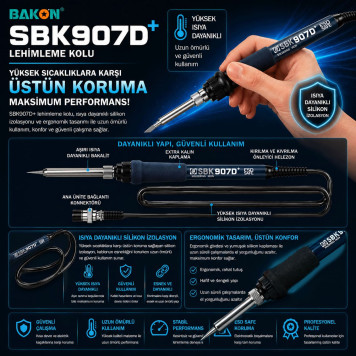 BAKON SBK936D+ Isı Ayarlı Havya İstasyonu-6