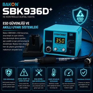 BAKON SBK936D+ Isı Ayarlı Havya İstasyonu-7