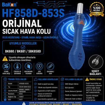 Bakon HF858D-853S Sıcak Hava Üfleme Kolu-1