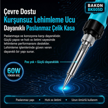  Bakon BK605D 60W Dijital Ekran Kalem Havya-5