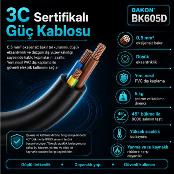  Bakon BK605D 60W Dijital Ekran Kalem Havya-6