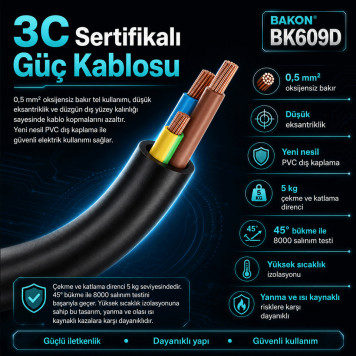 Bakon BK609D 90W Dijital Ekran Kalem Havya-6