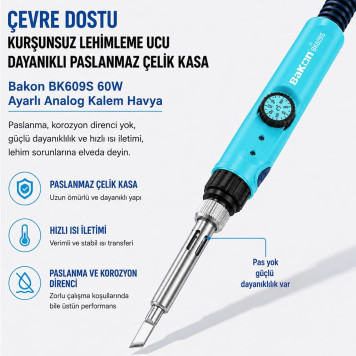 Bakon BK609S 90W Ayarlı Analog Kalem Havya-2