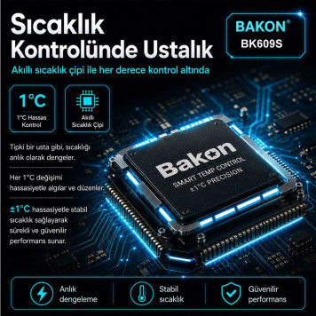 Bakon BK609S 90W Ayarlı Analog Kalem Havya-3