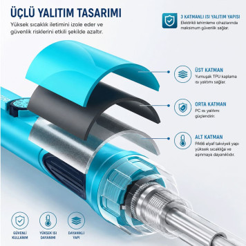 Bakon BK609S 90W Ayarlı Analog Kalem Havya-4