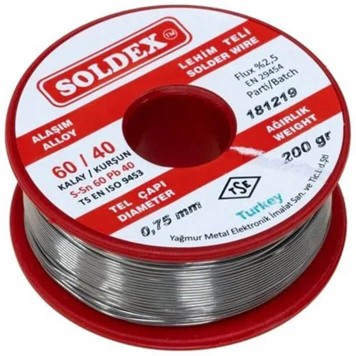 Soldex Sn60 Pb40 0,75mm 200Gr Lehim Teli