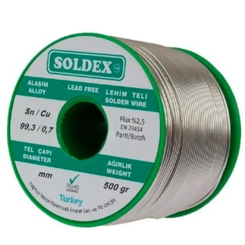 Soldex 99.3/0.7 Kurşunsuz 2mm 500Gr  Lehim Teli