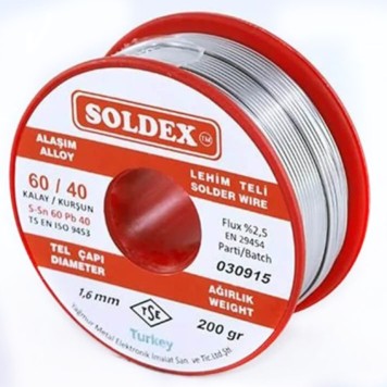 Soldex Sn60 Pb40 1.6mm 200Gr Lehim Teli