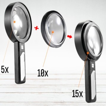2290 Işıklı El Tipi Büyüteç 15X (10X/5X)-2